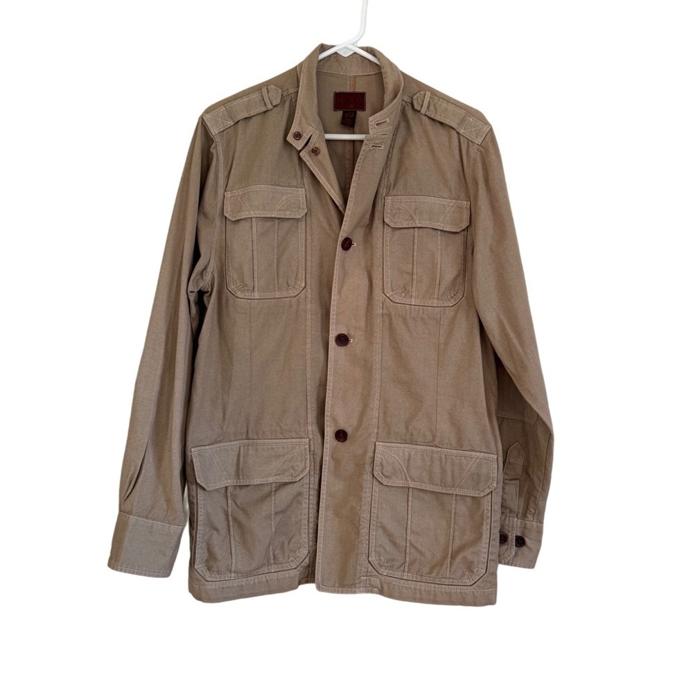 Born Khaki Military Field Outdoor Fisherman Granola Organic Cotton Jacket Small